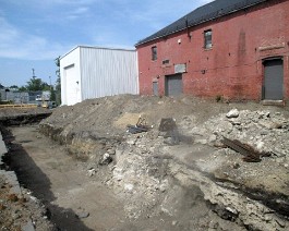 New Showroom Providence 2017 IMG_1895 Exposed trench where footing and foundation will be poured.