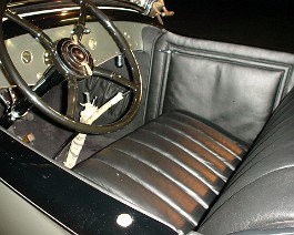 1930 LaSalle 5 Passenger Sport Phaeton DSC00915 Front interior with new leather and steering etc.