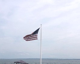 2019 Cadillac LaSalle Show IMG_9881 1960 Cadillac parked while it's owners enjoy Narragansett Bay.