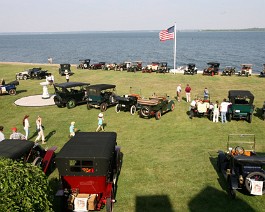 BrassAndGas 10 Over 120 pre-1915 brass era cars arrived in Warwick, at Dick Shappy's home, for an Ice cream social, after driving to Mystic, Connecticut for the day.