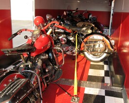 Eleven Early Motorcycles 008 Eleven early restored motorcycles arrive at Dick Shappy's warehouse on July 28, 2009.