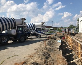 New Showroom Provicence 2017 IMG_5613 The second truck arrives with another eleven cubic yards of cement.