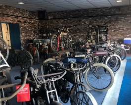 New Showroom 2022 2022-02-05 5946 Early Pope and Indian motorcycles in their original condition were placed in the same section.