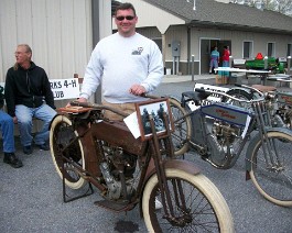 Oley Penn 2011 100_2833 Frank Catena with his 1914 Harley.