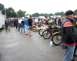 Rhinebeck 2010 100_0654 Some of the early motorcycles displayed in the "Legendary Timeline" show on Saturday morning.