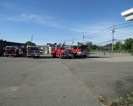 Tri-State Firefighter Meet 2017 IMG_1796 - Copy Some of the trucks that met at my Charles Street warehouse to begin the convoy to Webster.