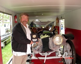 DSC05874 Dick Shappy is all smiles as his 1911 Cadillac Demi Tonneau received "Best Of Show" honors. The car was not removed from the trailer because the threat of rain...
