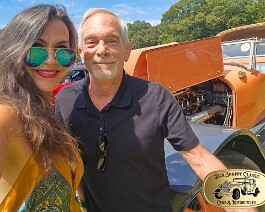 1917 Locomobile Mod 48 Corvette Club of R I 2026 03 Marketing Manager Nicole LeBoeuf and Operator & Specialist Anthony Broccoli pose with the 1917 Locomobile Model 48 Dual Cowl Sportif at the Corvette Club of...