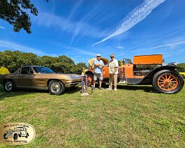 1917 Locomobile Mod 48 Corvette Club of R I 2026 11 Dick Shappy shakes the hand of the other awardee of the President's Choice Award in the Corvette class at the Corvette Club of Rhode Island's Corvettes &...