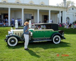 DSC00731 Dick Shappy receiving the "Chairman's Award" from Concours Chairman Mark Hurwitz for the 1930 Cadillac V-16 AW Phaeton. Concours d'Elegance held at the Astor's...