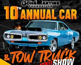 John Martins Foundation 10th Annual Car Show 1 The flier for The John Martins Foundation 10th Annual Car & Tow Truck Show at R1 Indoor Karting in Lincoln, Rhode Island, on October 18th, 2026.