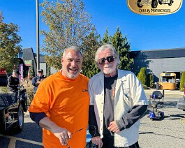 John Martins Foundation 10th Annual Car Show 2 Jim Martins, brother of the late John Martins, and Dick Shappy pose outside R1 Karting in Lincoln, Rhode Island at the 10th Annual John Martins Foundation Car &...