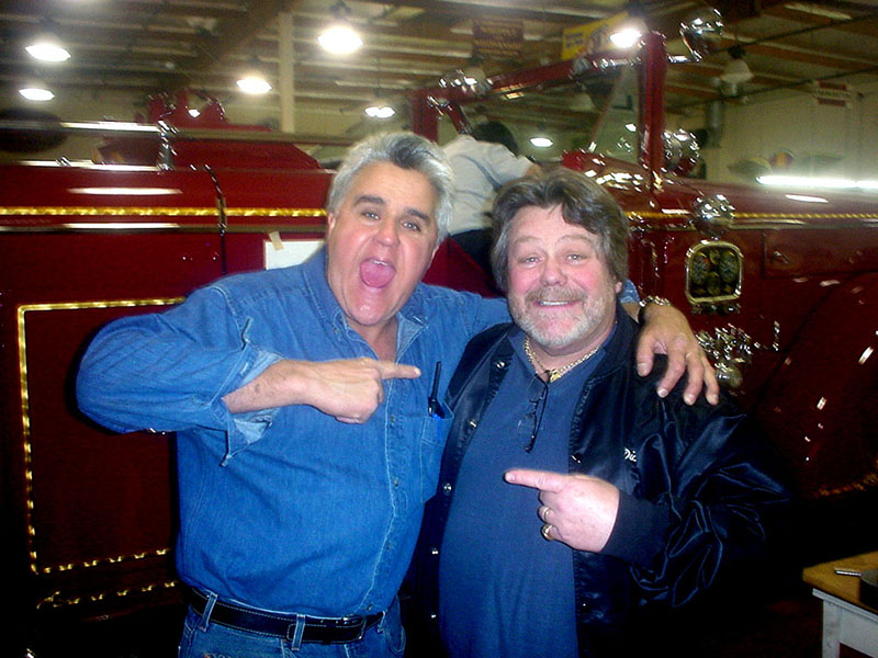 Jay Leno admires his 1947 American LaFrance fire truck